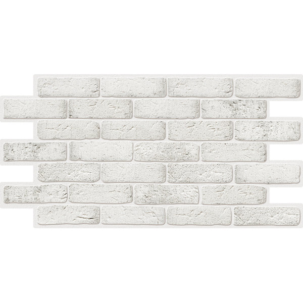 Dundee Deco White Faux Bricks, 3.2 Ft X 1.6 Ft (96Cm X 48Cm), PVC 3D